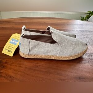 TOMS Women’s Deconstructed Alpargata Drizzle Grey Chambray Espadrilles 9 NWT